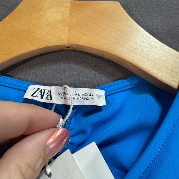 Zara Vibrant Blue Ruched Tank Top - Picture 2 of 5